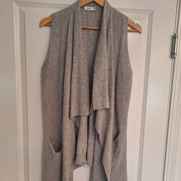 VINCE cardigan, sweater, long vest, open drape, front  Cashmere Size XS - Picture 1 of 4
